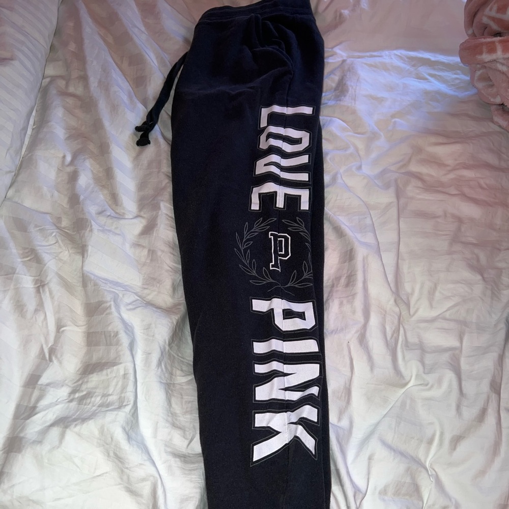 Pink Victoria’s Secret Black Sweatpants XS